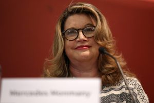 Jury member of the FIL Prize Mercedes Monmany participates in a press conference in which it announced the failure of the Guadalajara International Book Fair (FIL) Award in Romance Languages 2016 released in Guadalajara, Mexico, 29 August 2016. EPA/ULISES RUIZ BASURTO