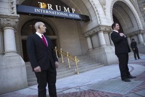 Hotel security in front of the new Trump International Hotel on Pennsylvania Avenue in Washington, DC, USA, 12 September 2016. The Trump International Hotel opens today, with its grand opening ceremonies scheduled for 24 October 2016. EPA/SHAWN THEW