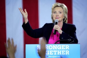 Democratic nominee Hillary Clinton speaks during a campaign rally. EFE