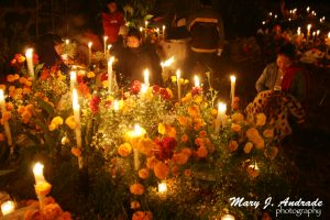 Vigil at the cemetery of Ihuatzio, Michoacán.