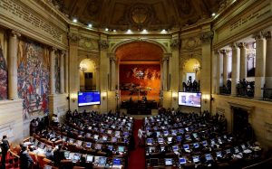 General view of a session of the House of Representatives of the Colombian Government, where it will be decided if the House of Representatives approve the new peace agreement between the Colombian Government and FARC, in Bogota, Colombia, on 30 November 2016. EFE